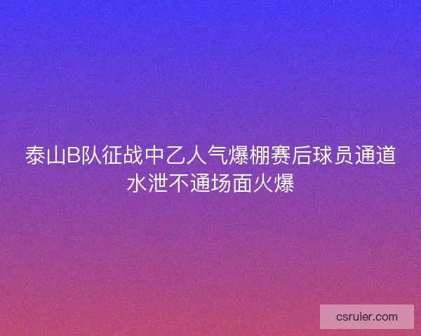 泰山B队征战中乙人气爆棚赛后球员通道水泄不通场面火爆