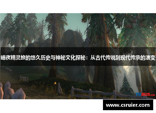 暗夜精灵族的悠久历史与神秘文化探秘：从古代传说到现代传承的演变